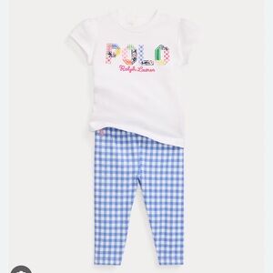Logo Jersey Tee & Gingham Legging Set 18M